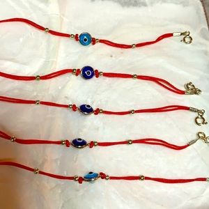Kids evil eye bracelet with red string